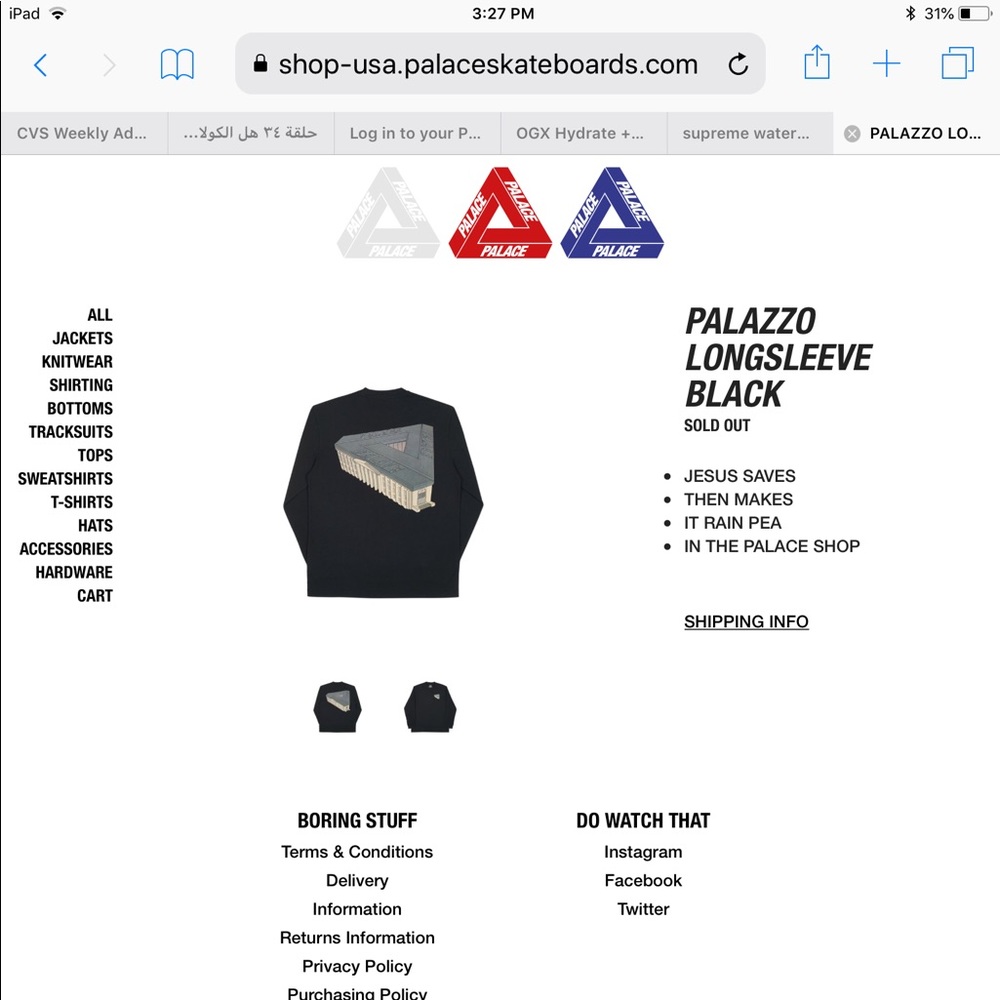 Palace Palazzo Longsleeve Black
